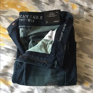 AEO Sateen Deep Indigo High Rise Jeggings